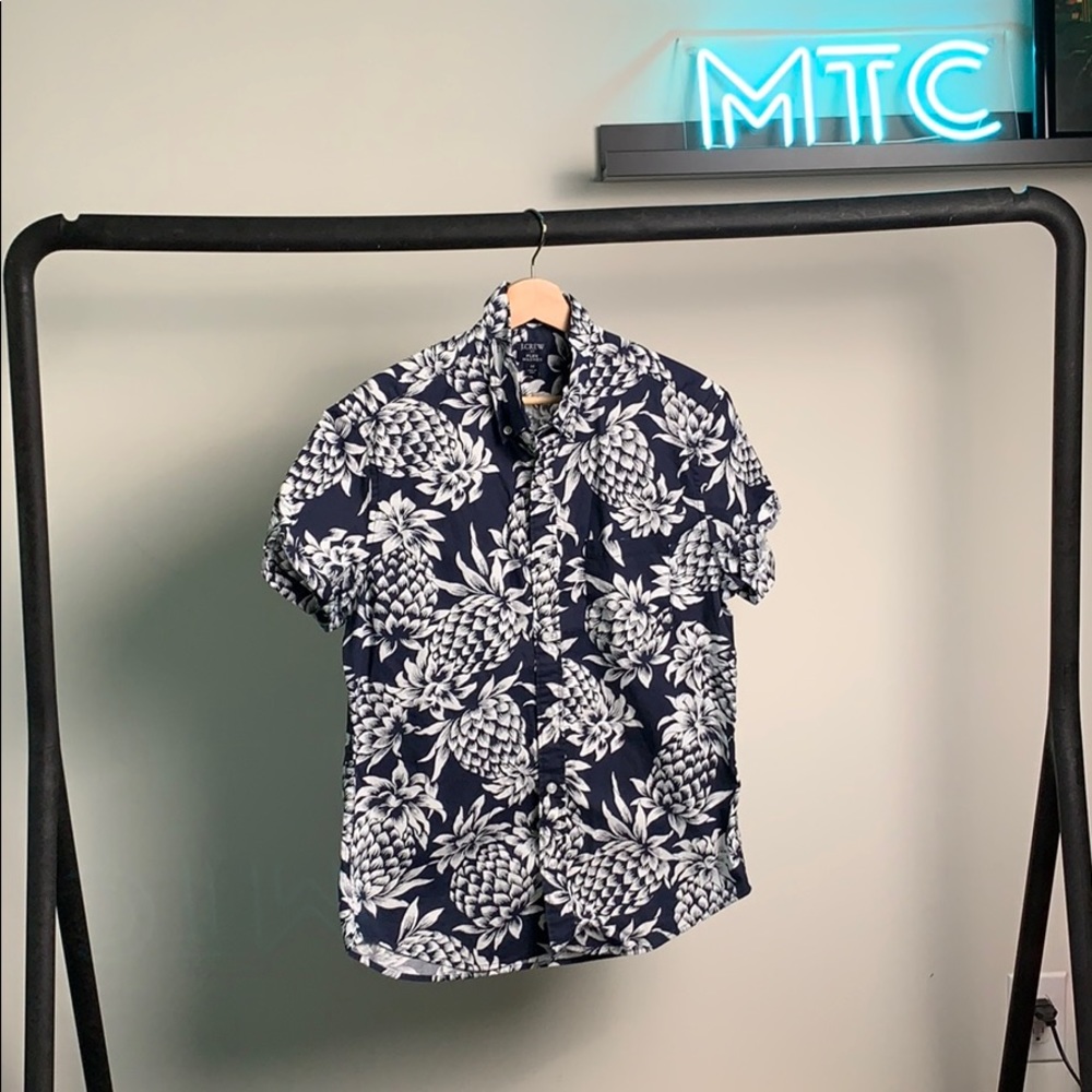 J Crew Factory Printed Short Sleeve Shirt